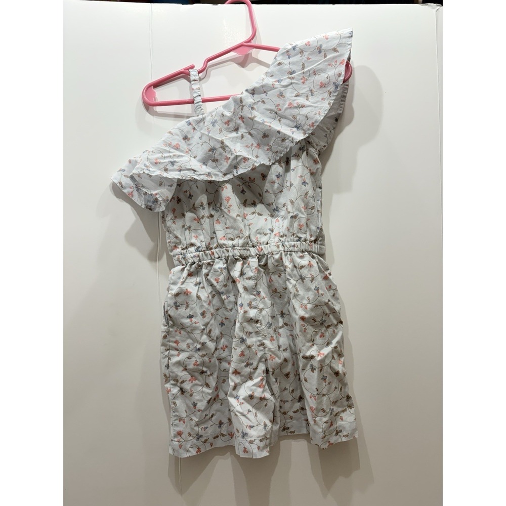 Hope & Henry Girls Size 4 Floral one shoulder Ruffle Romper - Picture 4 of 4